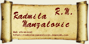 Radmila Manzalović vizit kartica